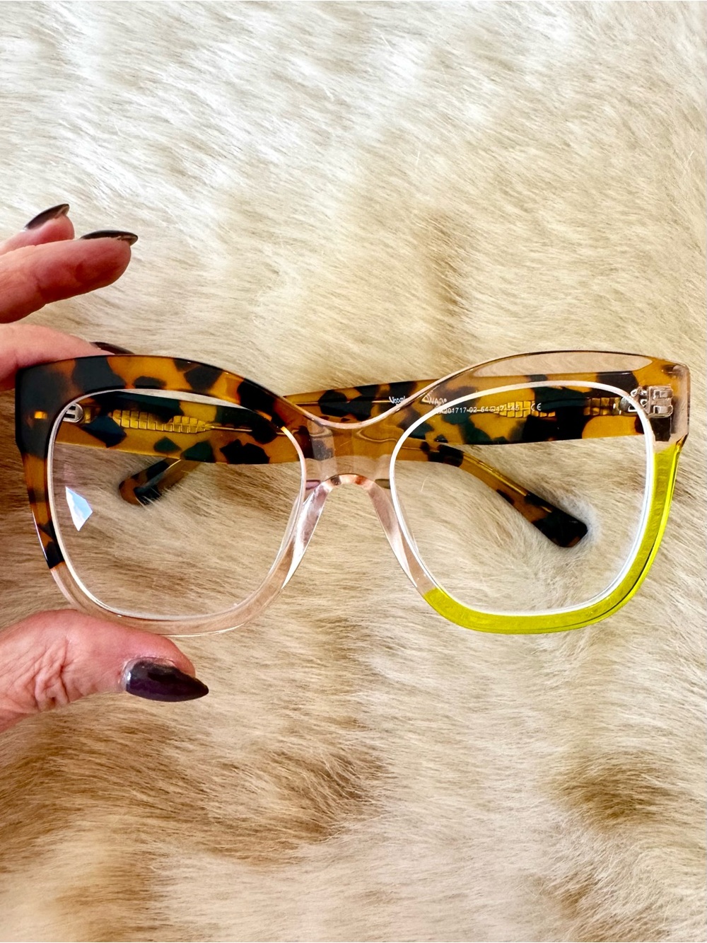 Acid green & tortoiseshell Vooglam Ronaldo eyeglass frames N - Picture 4 of 10